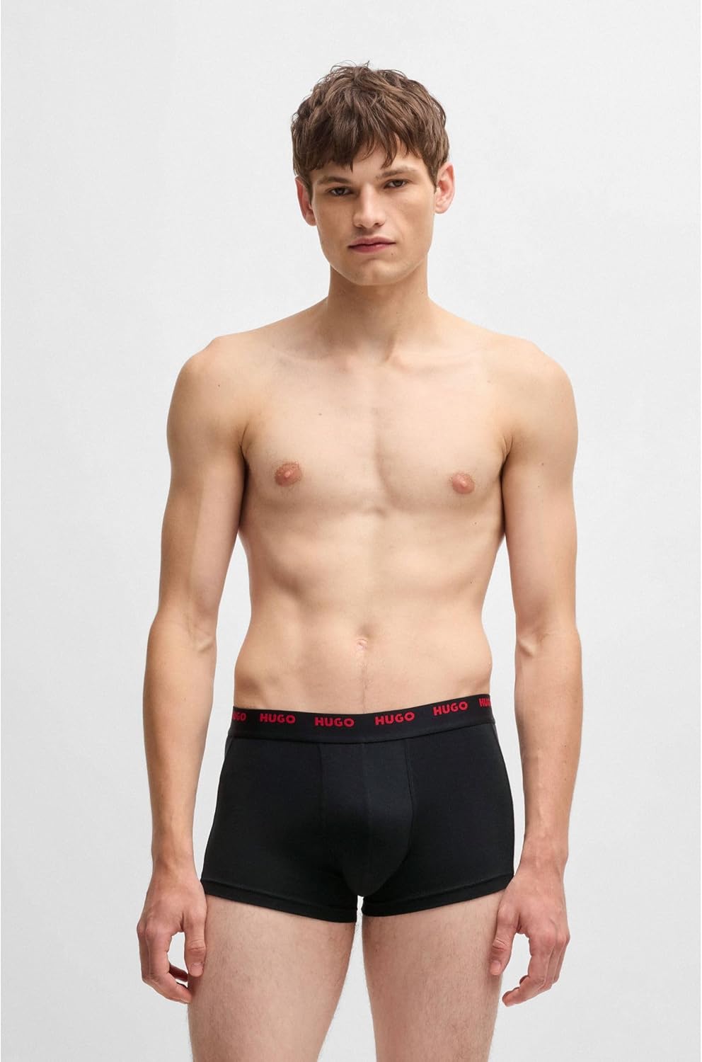 HUGO Herren Trunk Five Pack Fünfer-Pack eng anliegende Boxershorts aus Stretch-Baumwolle mit kurzem
