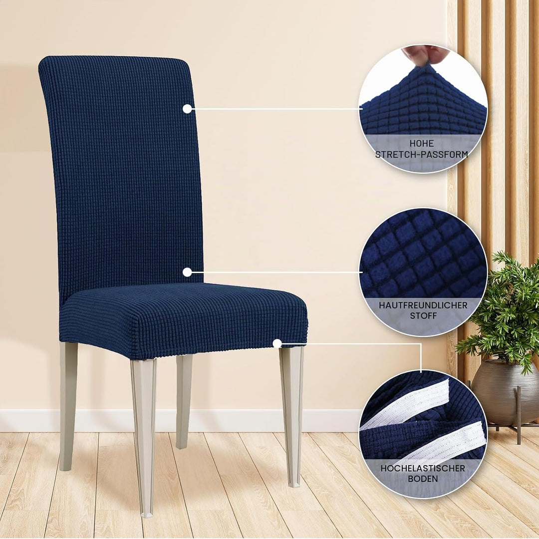 Ystyle Stretch Stuhlhussen 4er Set, Stuhlbezug Elastisch Abnehmbarer Waschbarer, Universal Hussen Fü