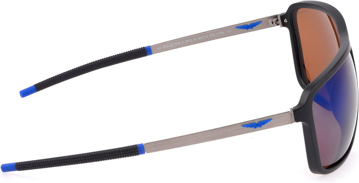 Police Herren Sonnenwende 4 Sonnenbrille, Semi Matt Ruthenium Blue, 65