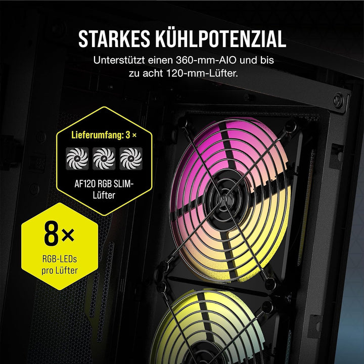 Corsair iCUE 2000D RGB Airflow PC-Gehäuse Mini ITX – Form Mini-ITX – Platten aus Stahl – 3 x Slim AF
