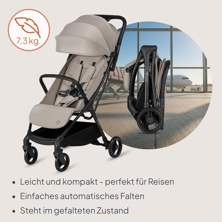 Lionelo Agia Reisebuggy Bis 22 kg, Leichter Buggy Kinderwagen ab 6 Monaten, Klein Zusammenklappbar m