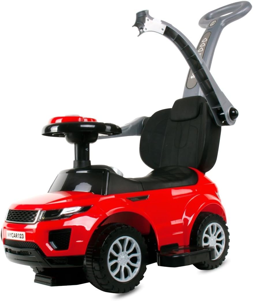 4in1 Kinderauto Rutschauto ab 2 Jahre und Schiebeauto mit Hupe und Musik, Rutschauto mit Stauraum un
