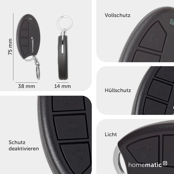 Homematic IP Smart Home Schlüsselbundfernbedienung – Alarm, Zubehör für Ihr Homematic IP Smart Home,