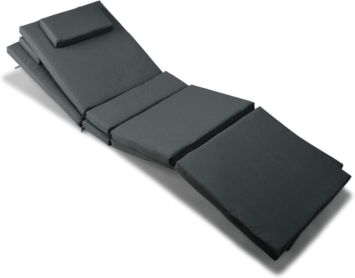 Nexos 2-er Set Liegen-Auflage Kopfkissen für Sauna Garten Terrasse hochwertig anthrazit, Anthrazit