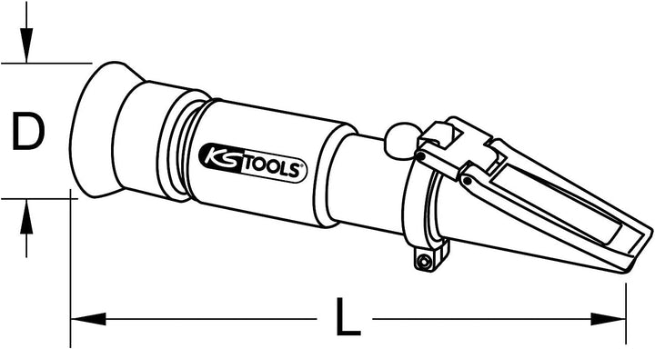 KS Tools 550.1285 Refraktometer - optisches Prüfgerät für Batterieflüssigkeit, Frostschutzmittel und