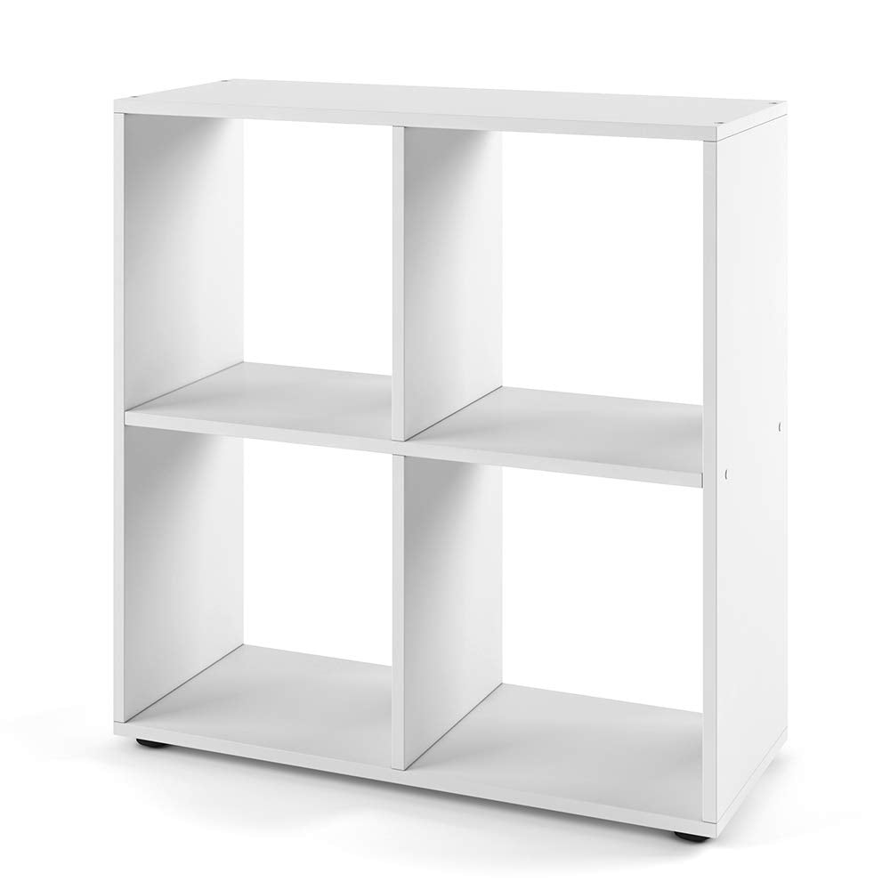 VICCO Bücherregal Tetra 4 Fächer Raumteiler Standregal Aktenregal Aufbewahrung (Weiss) Weiss 72x73x2
