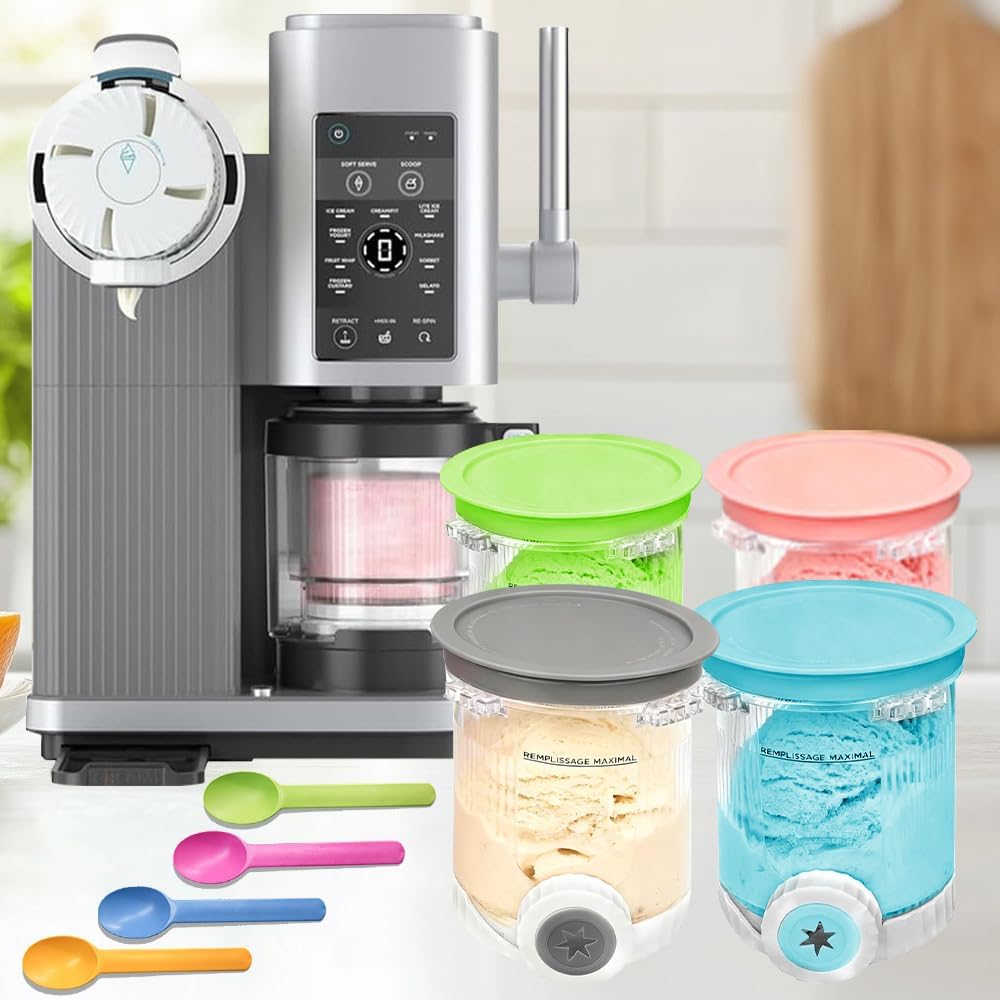 4 Stück Ninja Swirl Creami Behälter, 480 ml Eisbehälter für NC700 NC701EU Serie, Eiscreme Behälte mi