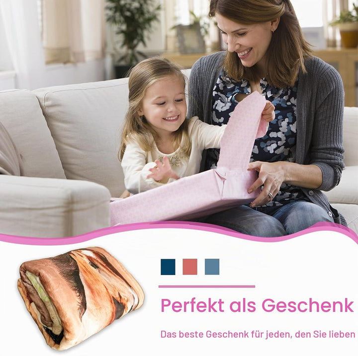 Pferd Kuscheldecke Flanell Decke,Kinderdecke 3D Pferd Flauschige Plüsch Decke,Wohndecke Fleecedecke
