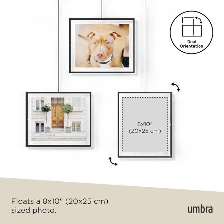 Umbra Exhibit Foto Collage Bilderrahmen - Flexibles Bilderrahmen-Set zur Horizontalen und Diagonalen