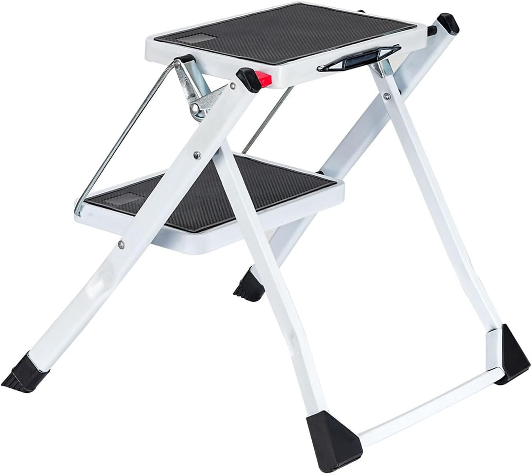 ideoon Küchenleiter 2 Stufen & Tritthocker Set – Klappbar, 150 kg belastbar, rutschfeste Trittfläche