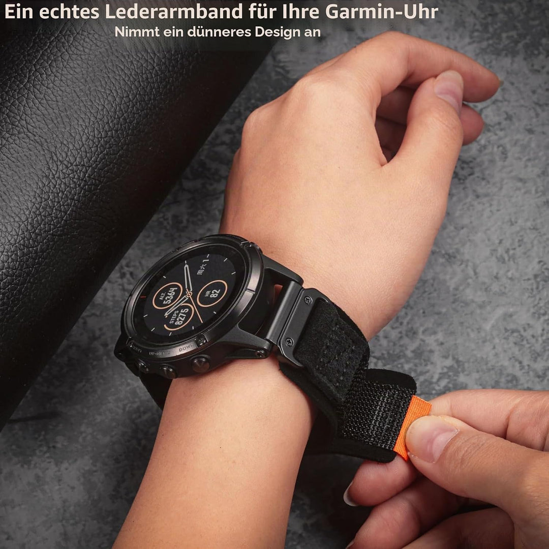 Armband für Garmin,Uhrenarmband Kompatibel mit Garmin superrobustes Nylon-Sportarmband für fēnix/For