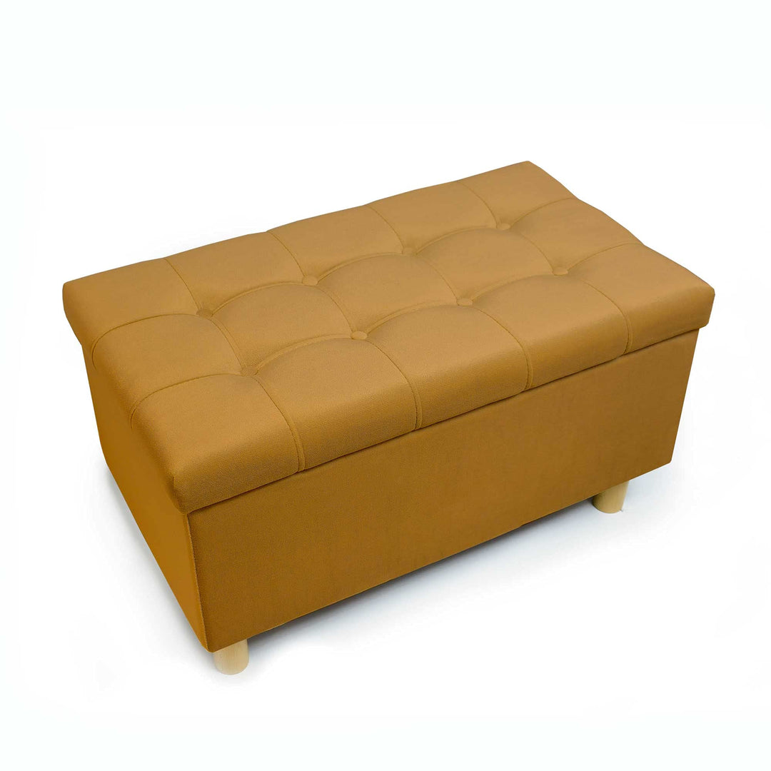 Comfort-Pur Leon Sitzbank Sitzpuff Pouf Sitztruhe mit Stauraum Aufbewahrungsbox (Gold), Gold