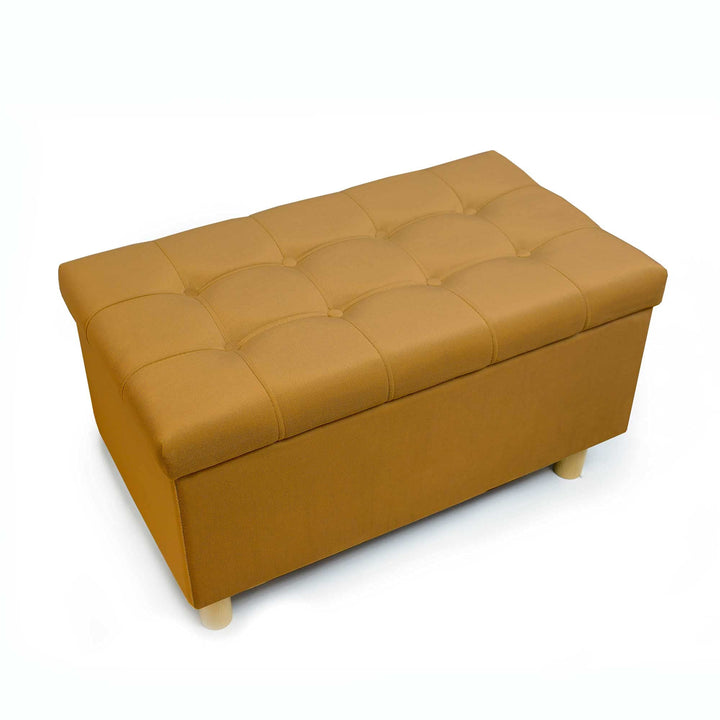 Comfort-Pur Leon Sitzbank Sitzpuff Pouf Sitztruhe mit Stauraum Aufbewahrungsbox (Gold), Gold