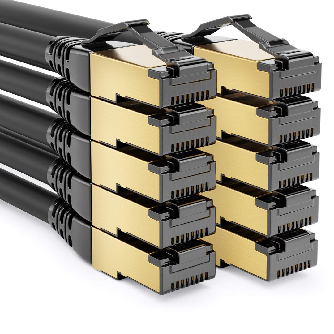 deleyCON 10x 1m CAT8.1 Patchkabel Netzwerkkabel Datenkabel S/FTP PIMF 2000 MHz 40 Gbit RJ45 LAN DSL