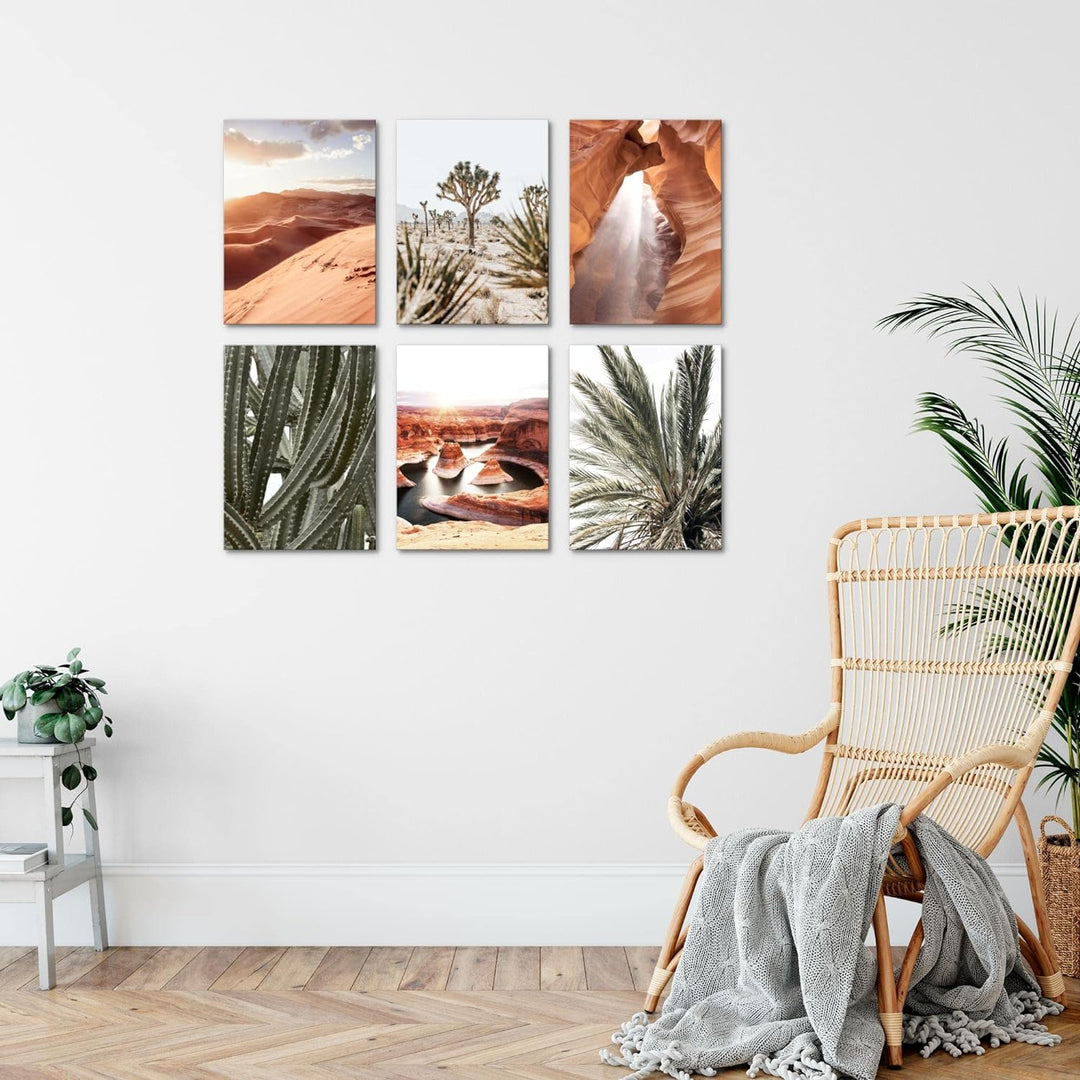 Novart Set Wandbilder - KEIN EXTRA RAHMEN BENÖTIGT - Wohnzimmer Schlafzimmer - Bilder Modern Landsch
