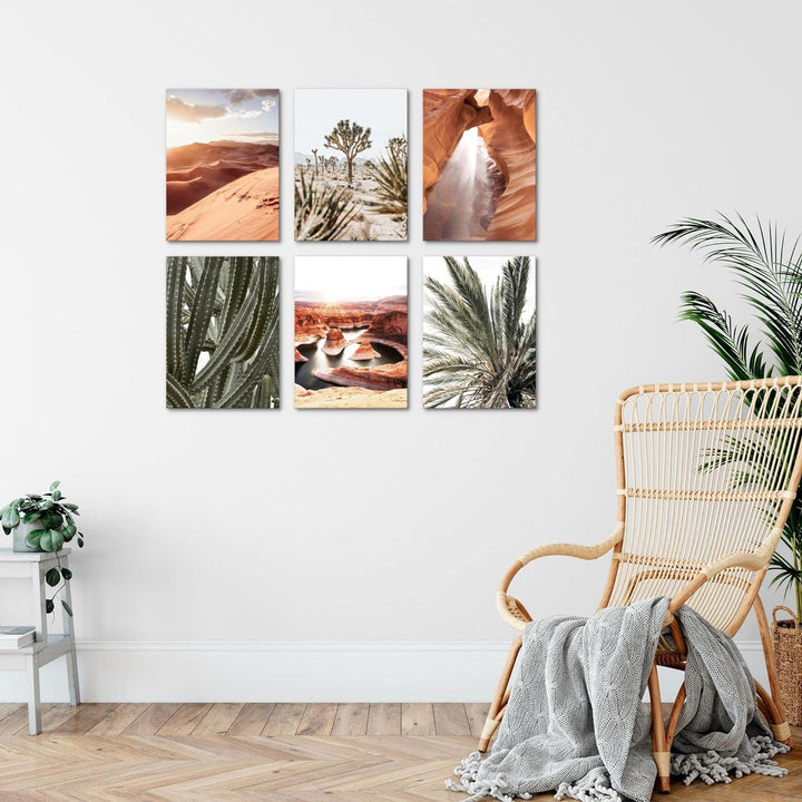 Novart Set Wandbilder - KEIN EXTRA RAHMEN BENÖTIGT - Wohnzimmer Schlafzimmer - Bilder Modern Landsch