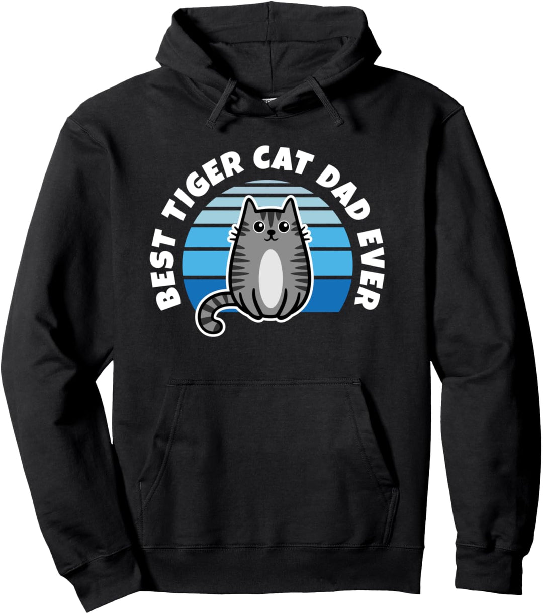 Best Tiger Cat Dad Ever American Short Cat Design Pullover Hoodie