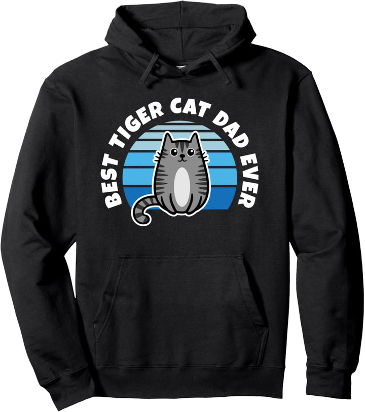 Best Tiger Cat Dad Ever American Short Cat Design Pullover Hoodie