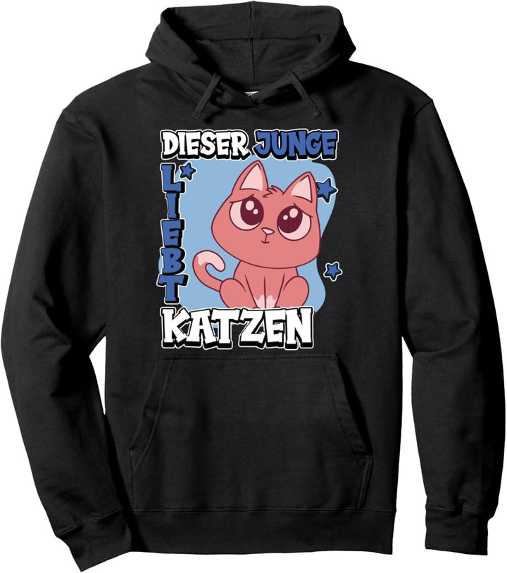 Kinder Katzen Sachen Dieser Junge liebt Katzen Pullover Hoodie
