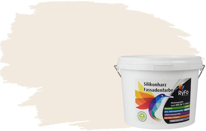 RyFo Colors Silikonharz Fassadenfarbe Lotuseffekt Trend Weisstöne Seidenweiss 3l - bunte Fassadenfar