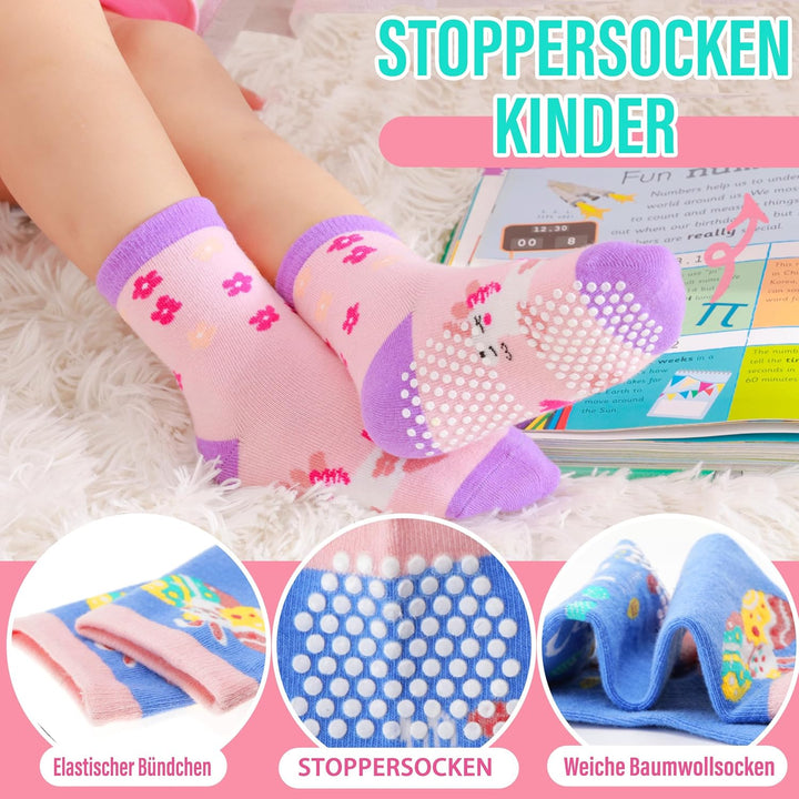 12 Paare Stoppersocken Kinder Baby Mädchen Socken Antirutschsocken Kinder Anti Rutsch Baumwolle Lust