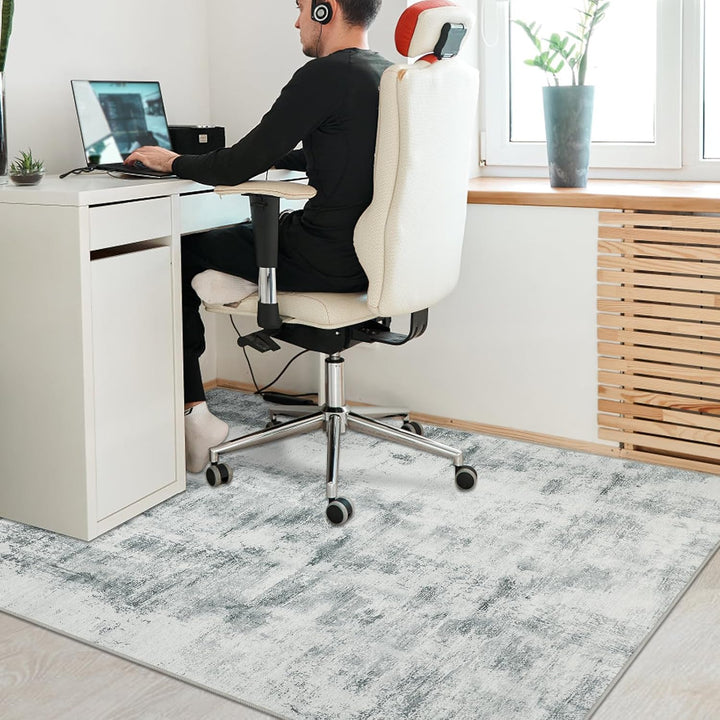 Famibay Bodenschutzmatte BüRostuhl 120x150cm Schreibtischstuhl Unterlage Grau Bodenmatte rutschfest