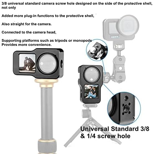 Honbobo Metall Cage Käfig für DJI Action 2, Schutz Rahmen Gehäuse + UV Filter + Base Adapter für DJI