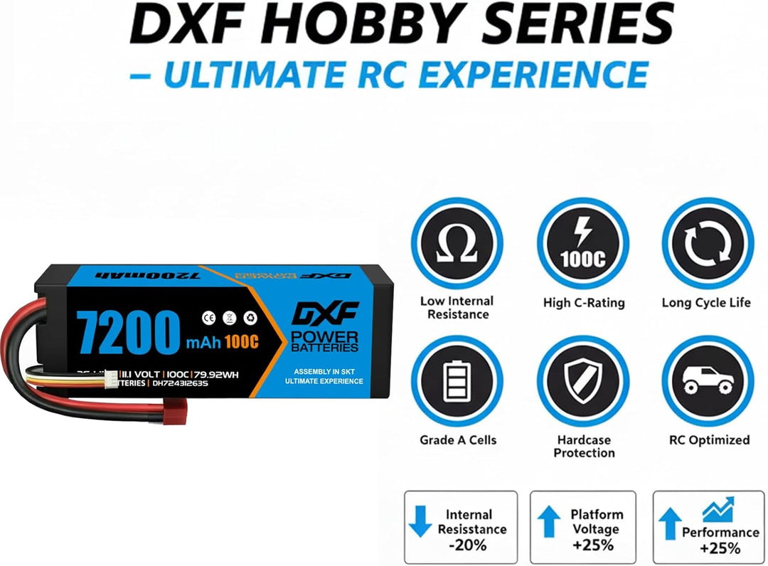 DXF 3S Lipo Akku 6750mAh 11,1V 100C 3S Hard Case mit T-Anschluss für FPV Racing Drohnen Hubschrauber