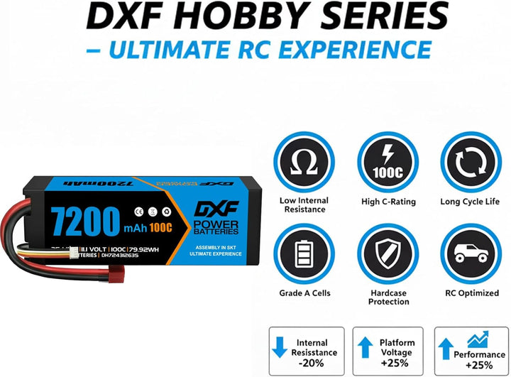 DXF 3S Lipo Akku 6750mAh 11,1V 100C 3S Hard Case mit T-Anschluss für FPV Racing Drohnen Hubschrauber