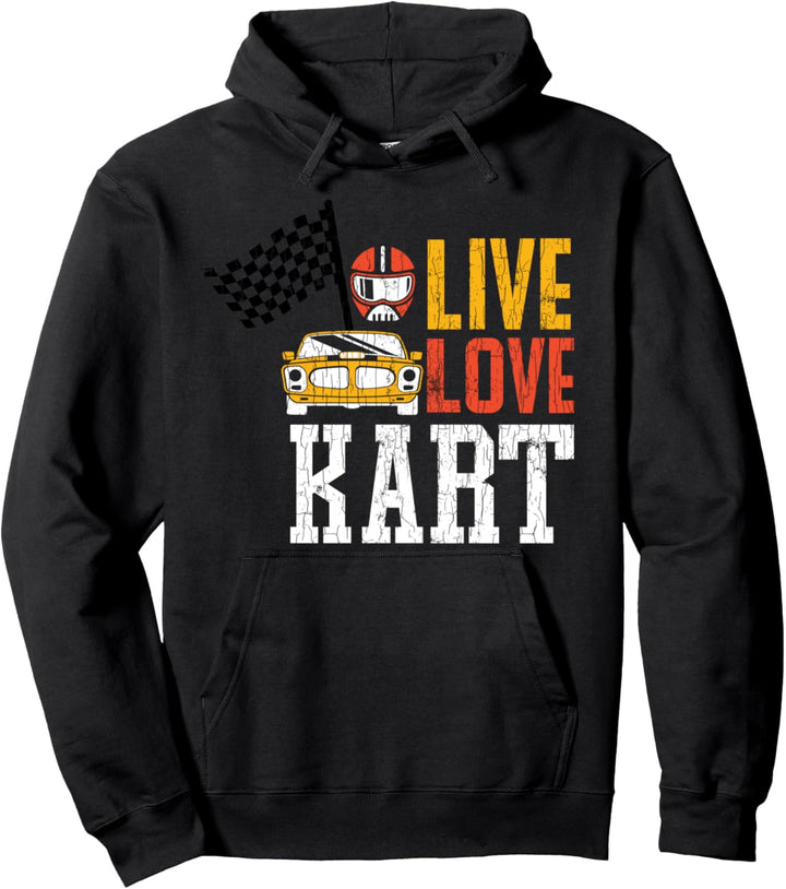 Live Love Kart Funny Racer Fahrer Racing Grafik Pullover Hoodie