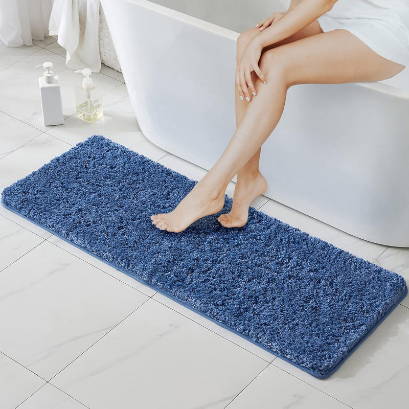 MIULEE Badematte Weiche Badteppich rutschfest Badvorleger Fussmatte Badzimmermatte Bettvorleger Flau