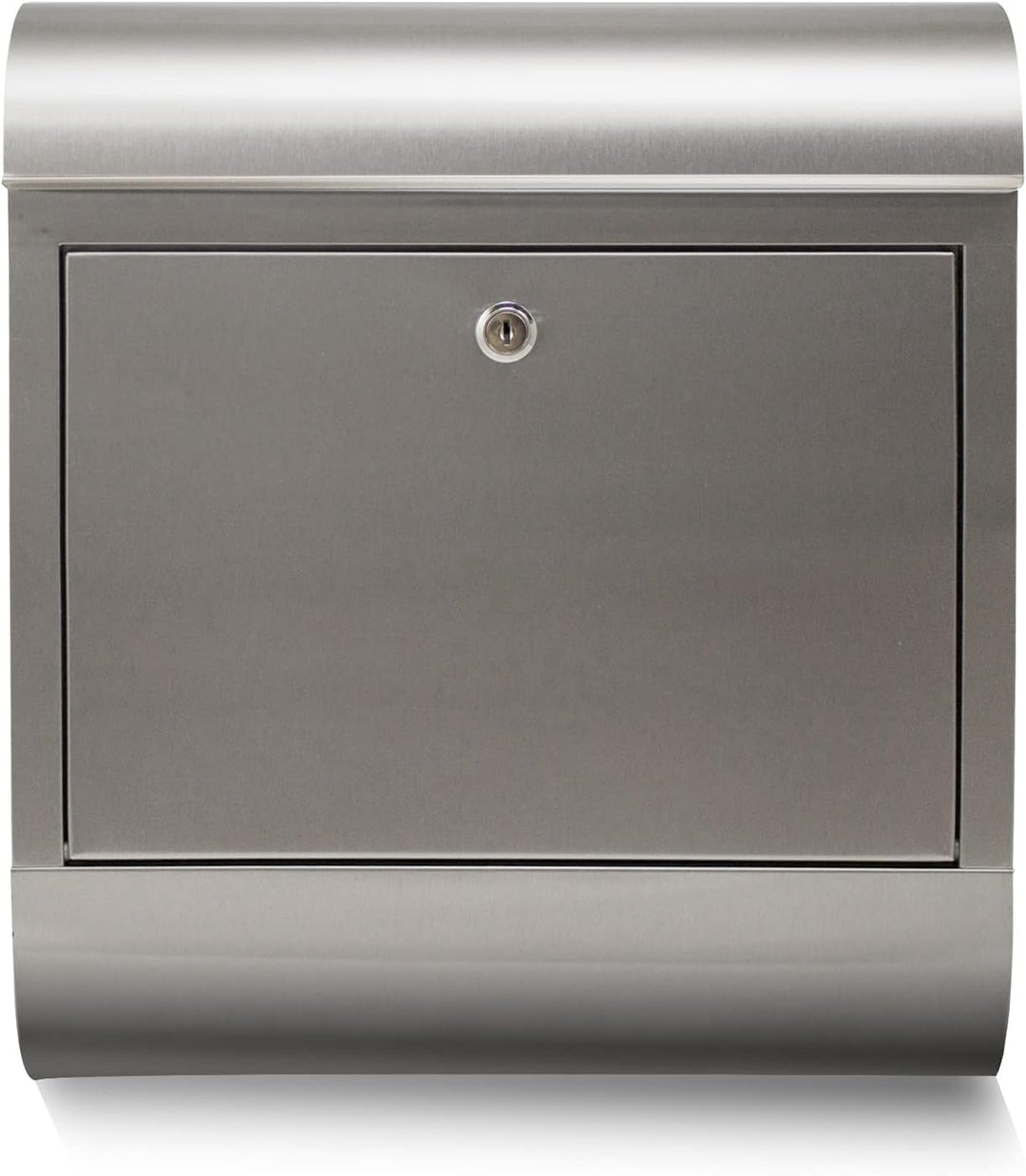 banjado Briefkasten Edelstahl 38x43x12cm & 2 Schlüssel - rostfreier Edelstahl Briefkasten mit Zeitun