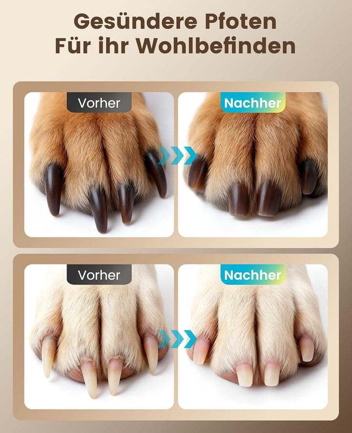 oneisall Hunde Krallenschneider mit 360° LED-Licht, Krallenschleifer für Hunde gross und klein 6 Ges