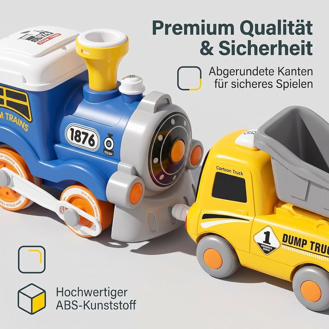 Elektrisches Eisenbahn Set für Kinder ab 3 Jahren – Spielzeugeisenbahn mit echtem Dampfeffekt, Licht