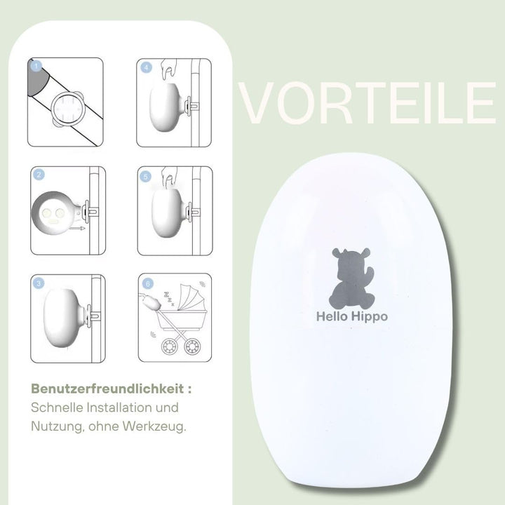 Hello Hippo – Baby Rocker Kinderwagenschaukler, Wiederaufladbar USB-C, Für Kinderwagen, Babywannen &amp;