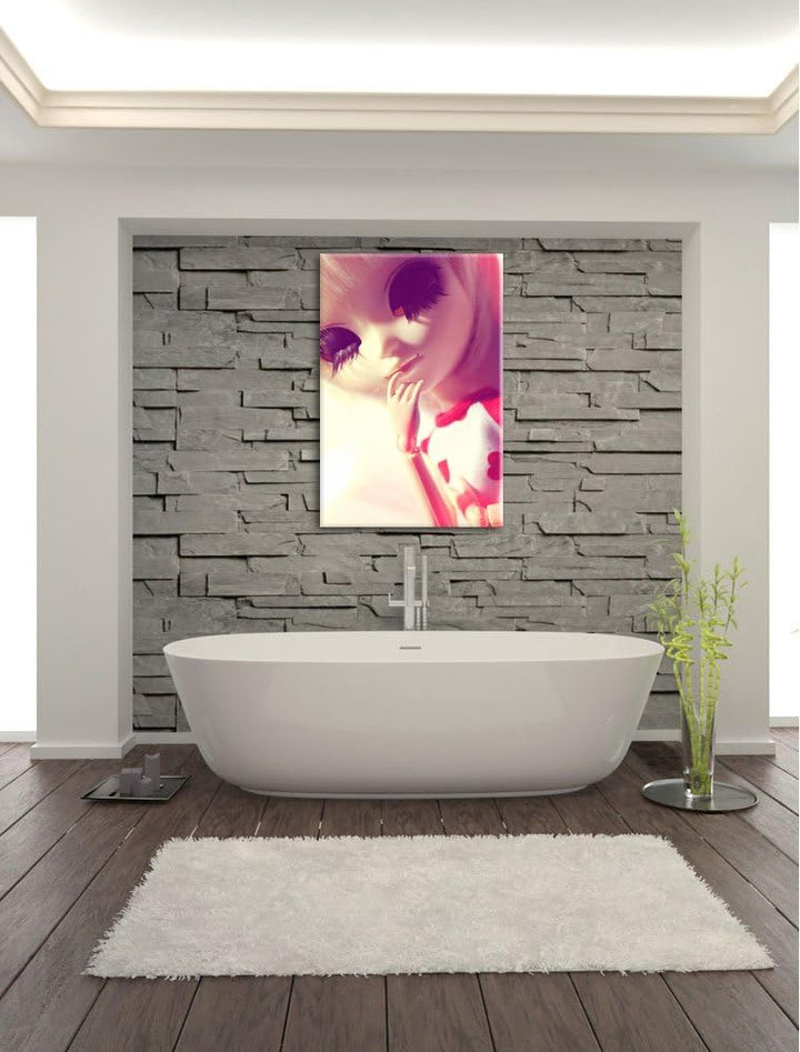 hübsches Pullip-Püppchen mit sehr langen Wimpern Leinwand, XXL riesige Bilder fertig gerahmt mit Kei