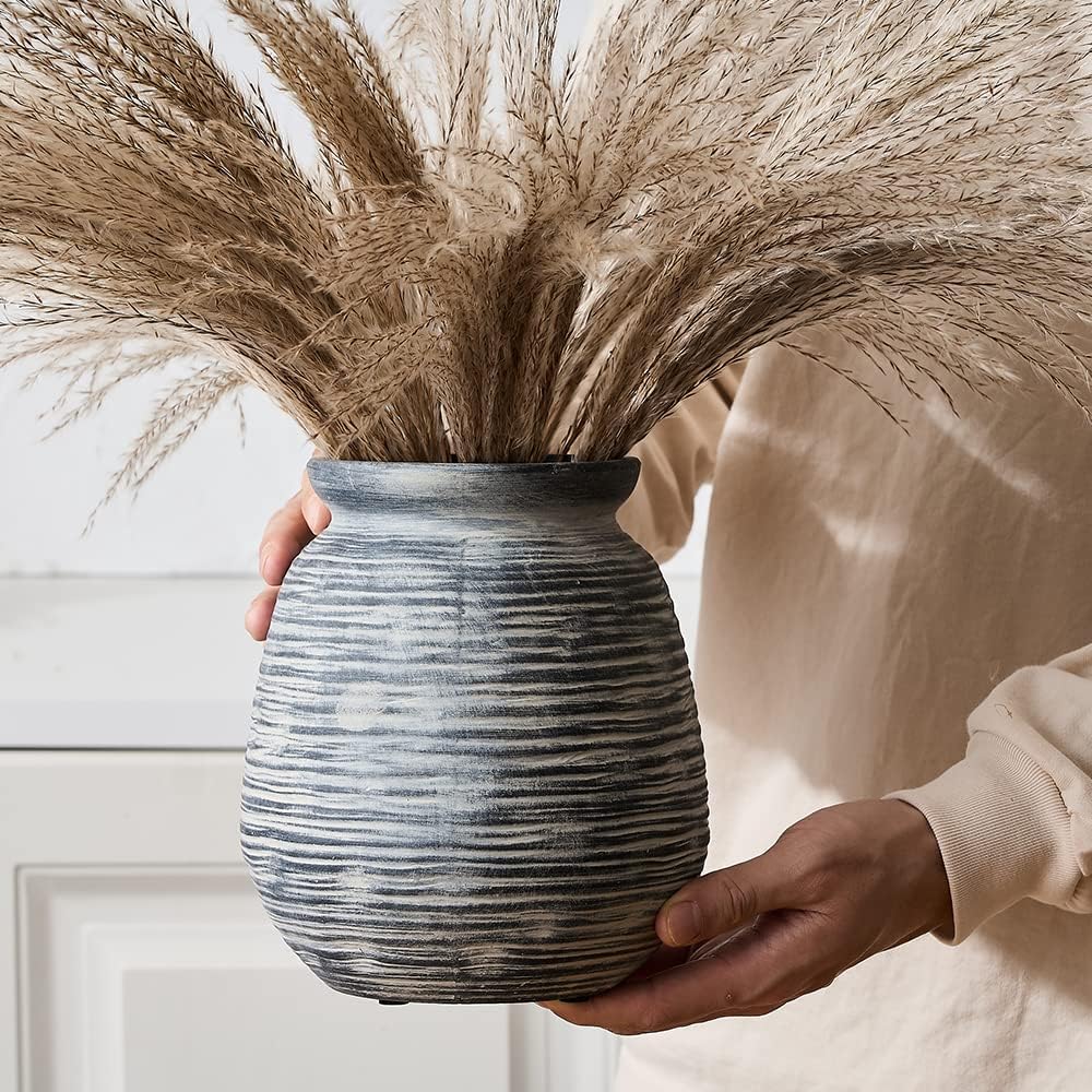 SIDUCAL Keramik Rustikale Bauernhaus Blumenvase, Keramik Dekorative Blumenvase für Wohnkultur Tisch