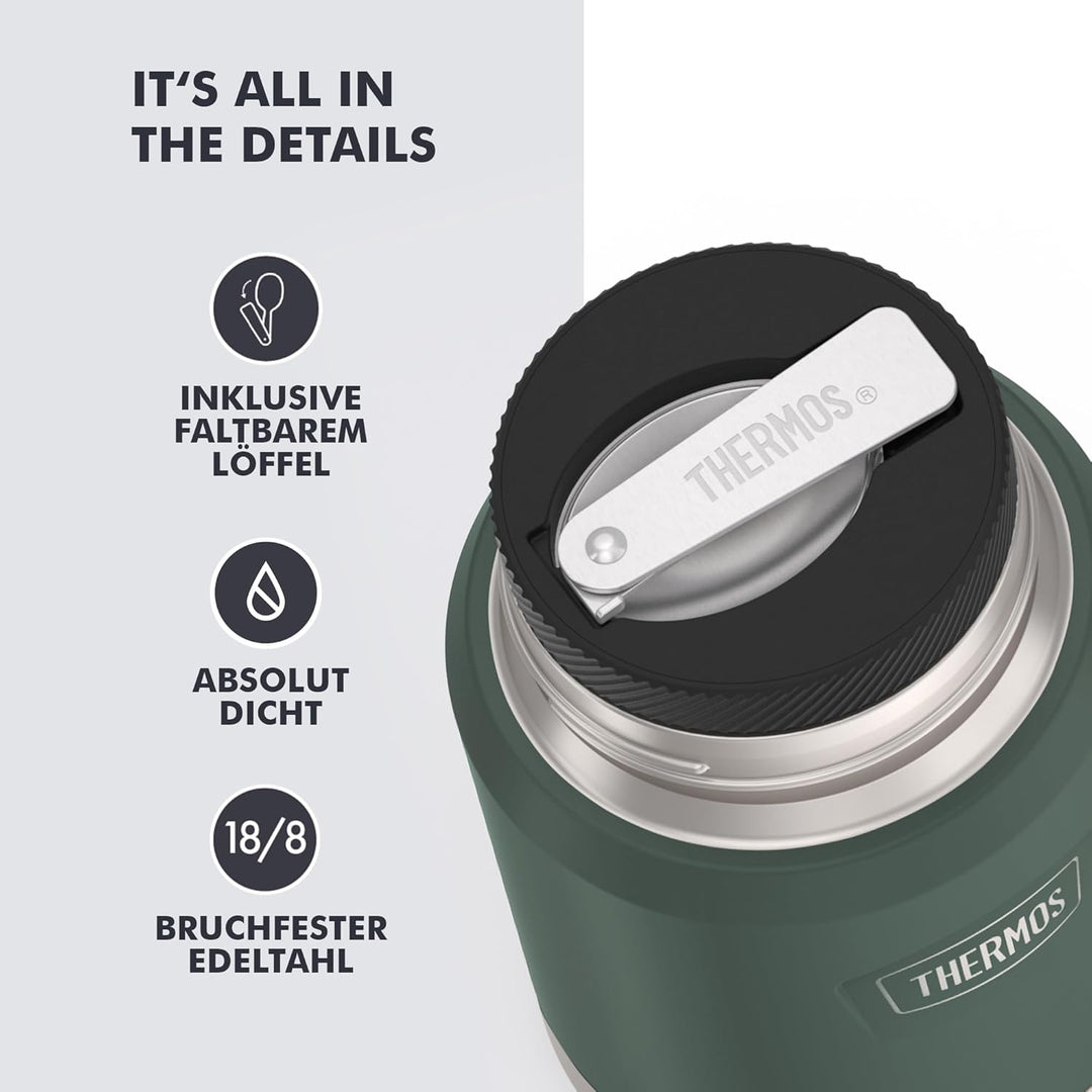 Thermos ICON Food Jar 0,47 l, grün matt/forest, Speisegefäss für Essen 470 ml, doppelwandigem 18/8 E