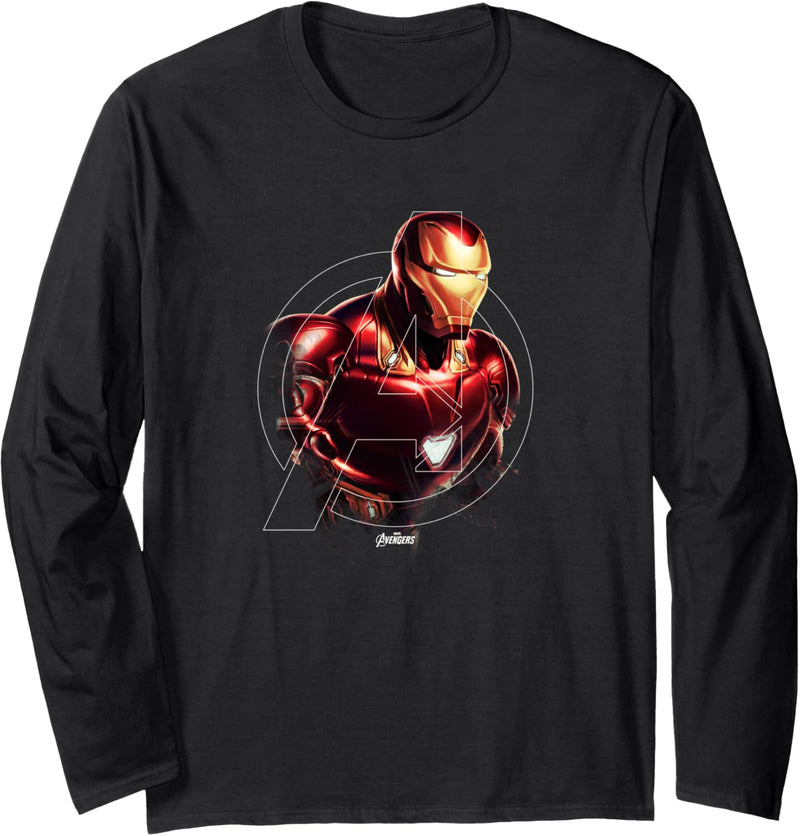 Marvel Avengers Endgame Iron Man Portrait Langarmshirt