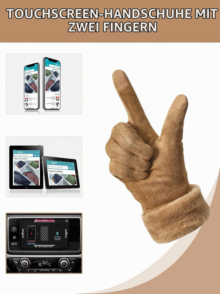 vislivin Handschuhe Damen Winter Warm Handschuhe Touchscreen Handschuh mit Gefütterte S Braun, S Bra