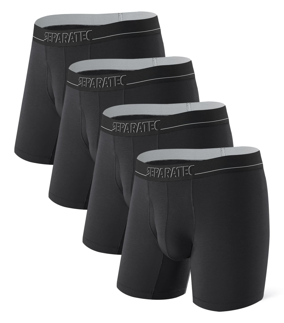 Separatec Herren Boxershorts Modal Bequeme Unterhosen Separaten Beuteln Unterwäsche Weiche Atmungsak