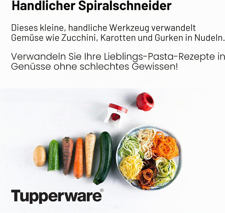 Tupperware Junior Spiralschneider - Gemüse zu Spaghetti Schneiden Zucchini Karotten Gurken - Kompakt