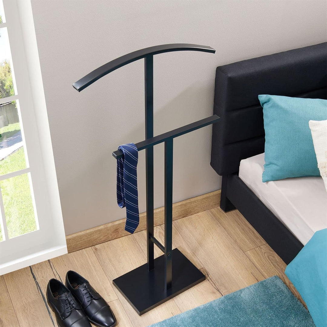 IDIMEX Herrendiener Scott aus Metall in schwarz lackiert, eleganter Stummer Diener mit Hosenbügel, s