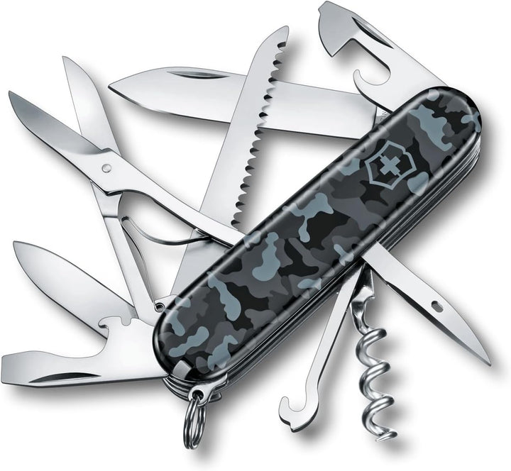 Victorinox Schweizer Taschenmesser Huntsman, Swiss Army Knife, Multitool, 15 Funktionen, Klinge, Kor