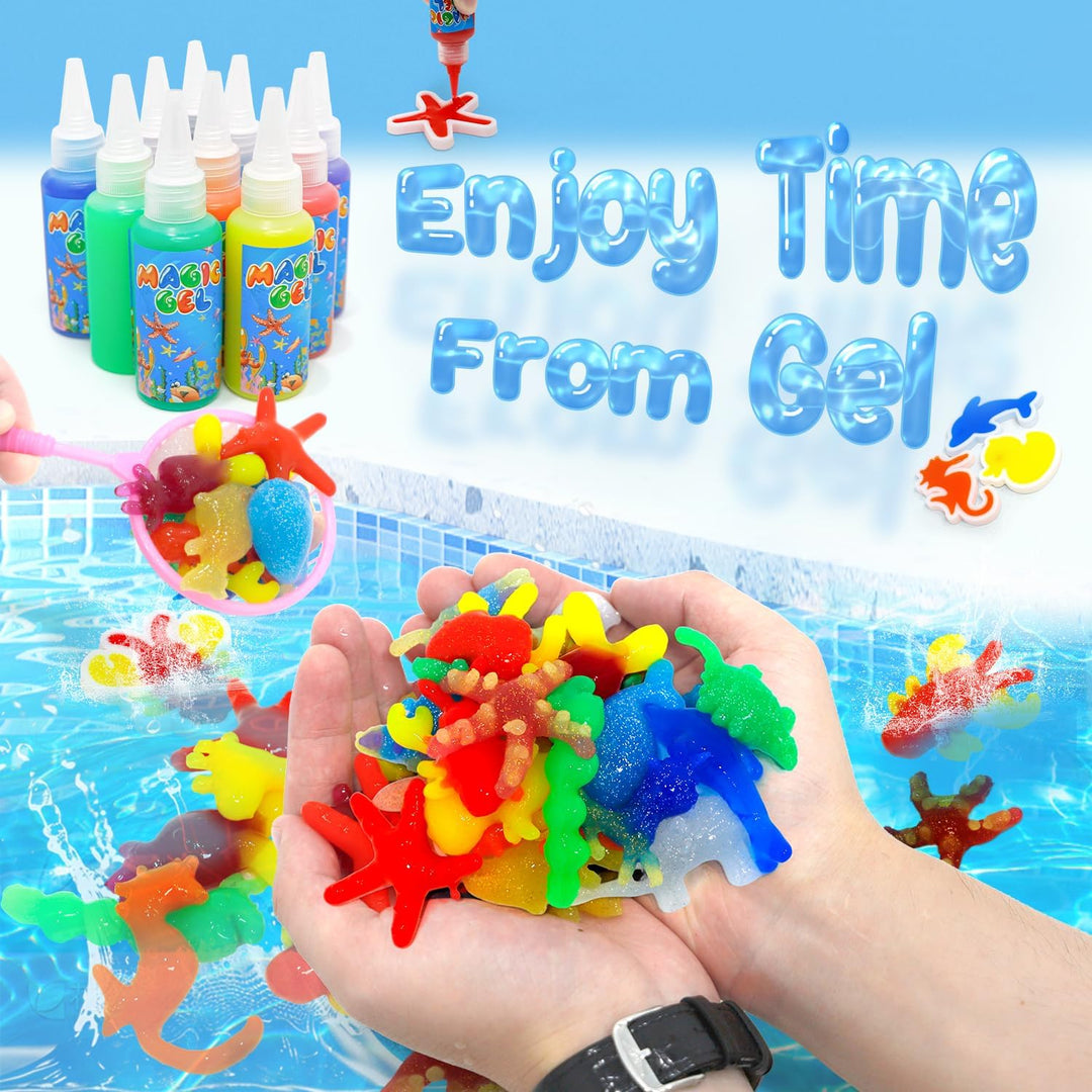 Flavery Magic Water Elf, 3D Aqua Gelz Set mit 20 Farben & 24 Formen, Wasserperlen Spielzeug, Bastels
