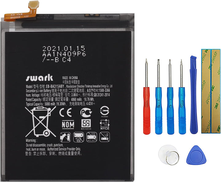 SWARK EB-BA315ABY Akku Kompatibel mit Samsung Galaxy A31 (A315F), Galaxy A32 4G (A325F), Galaxy A22