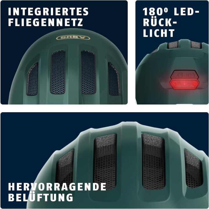 ABUS Kinderhelm Smiley 3.0 ACE LED - Fahrradhelm mit Licht - tiefe Passform & Platz für einen Zopf -