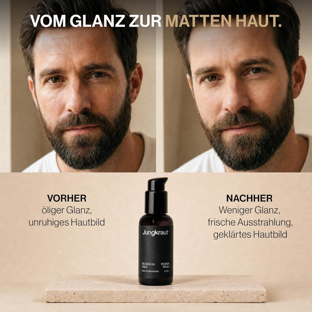 JUNGKRAUT Botanical Power Face Wash 1x100ml Männer Gesichtsreinigung | Natürliches Männer Waschgel g