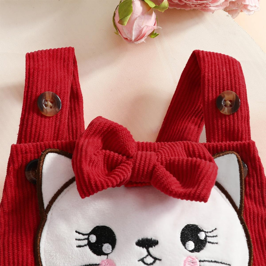 Baby Mädchen Kleidung Outfits Herbst Winter Niedlich Liebe Druck Strampler Cartoon Bär Overalls Hose