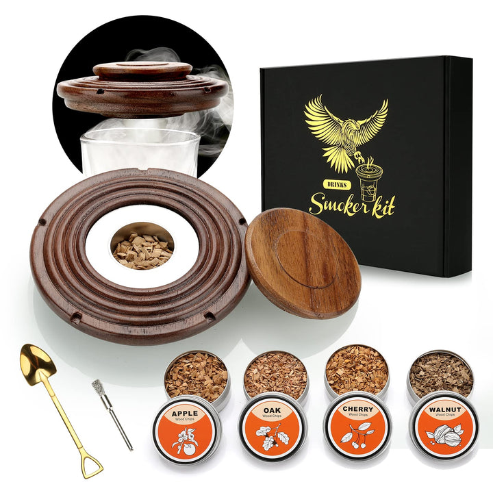 Cocktail Smoker Kit, Cocktail-Räucherset mit 4 Holzchips, Vatertagsgeschenk, Old Fashioned Whiskey S